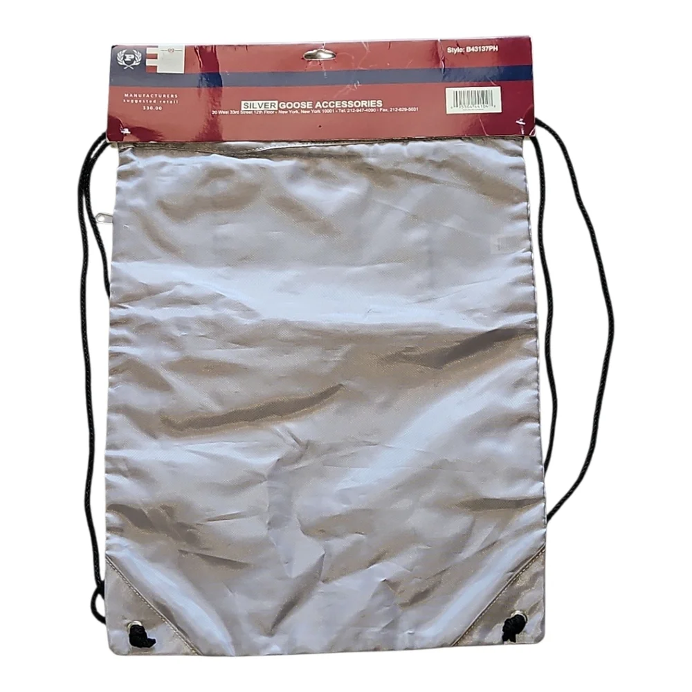 Phat Farm Drawstring Nylon Bag Gray Sling Bag. NWT